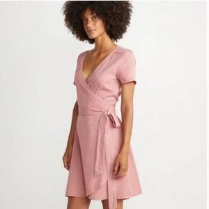 Marine Layer Frances Wrap Dress Pink Rose, Size M